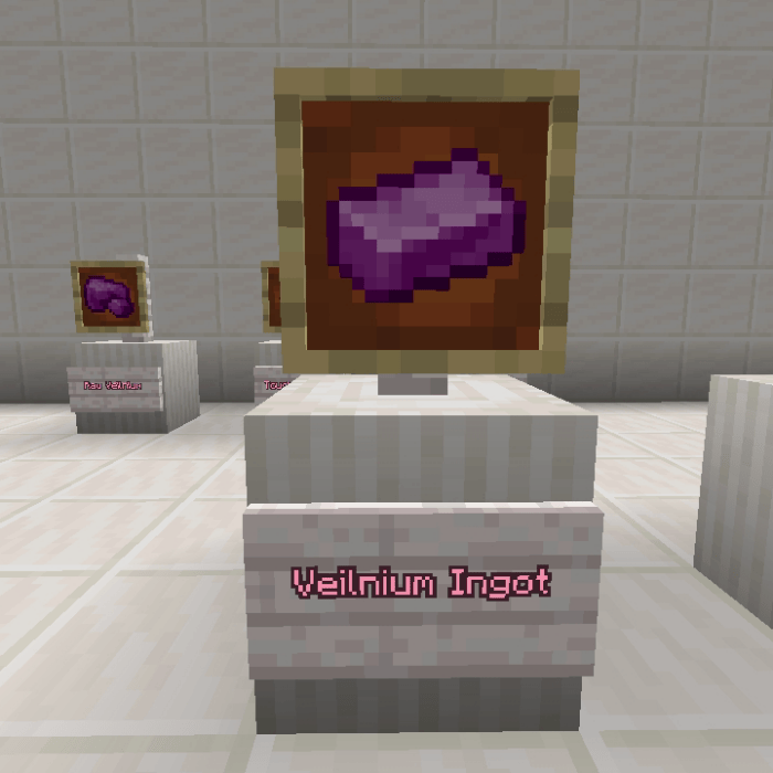 Veilnium Ingot display in-game.