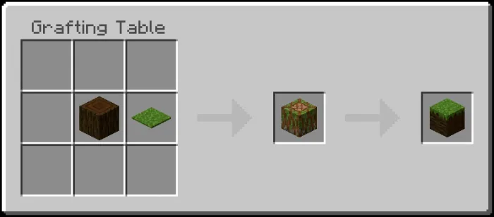 Grassed Dark Oak Log Recipe 1