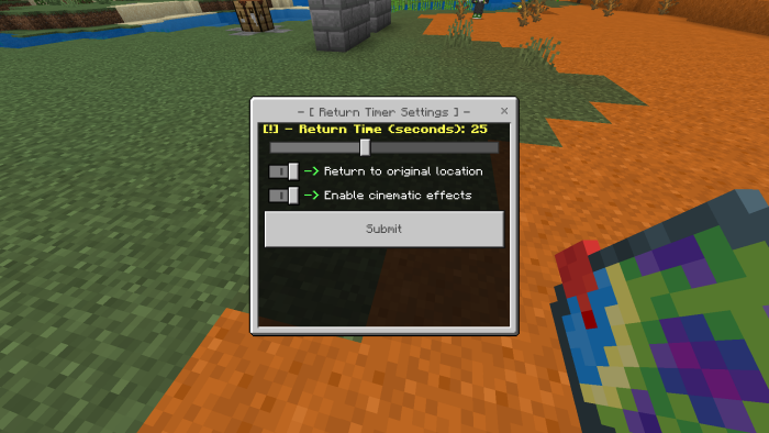 Waypoint settings in game interface.