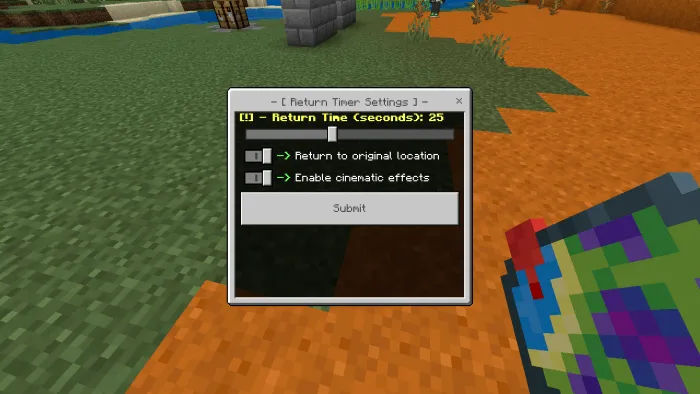 Waypoint settings in game interface.