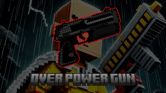 Blocky character with a powerful gun.