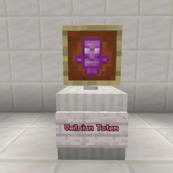 Purple Veilnium Totem on display.