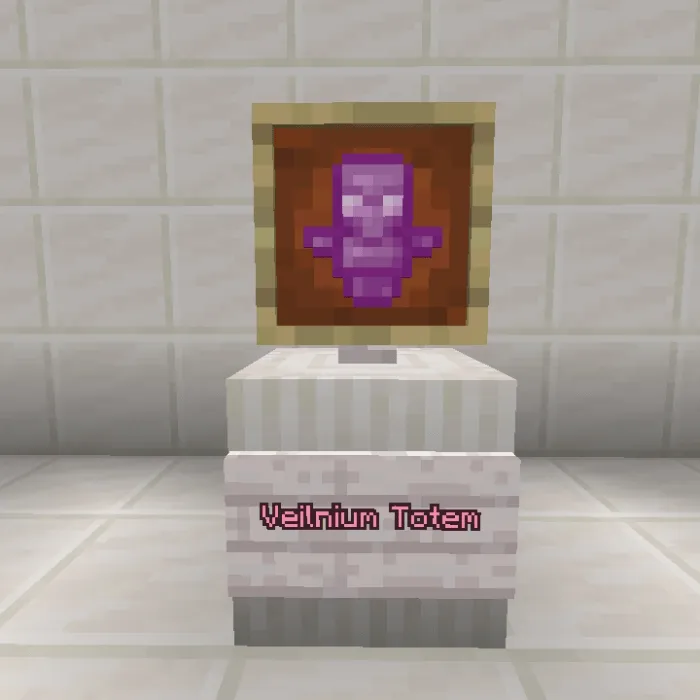 Purple Veilnium Totem on display.