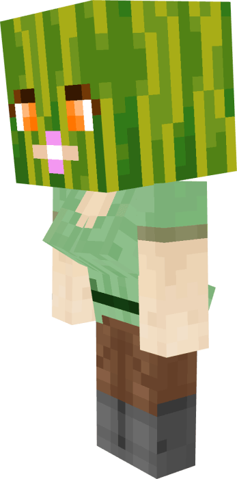 Character with watermelon head.