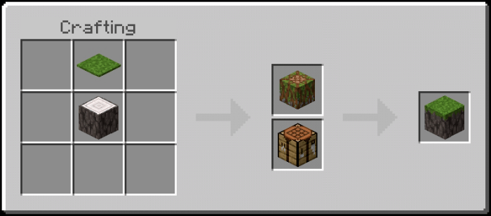 Grassed Pale Oak Log Recipe 1