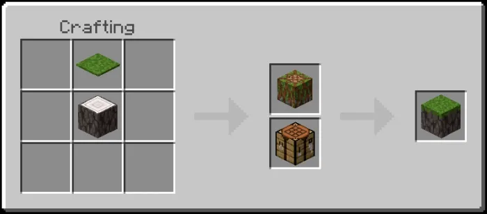 Grassed Pale Oak Log Recipe 1