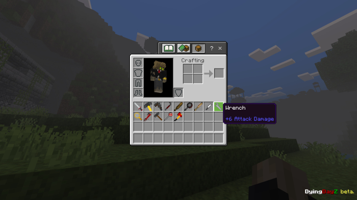 Game inventory screen with various tools.
