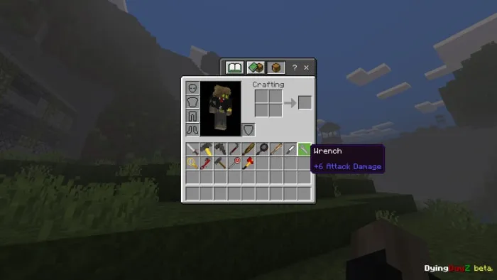 Game inventory screen with various tools.