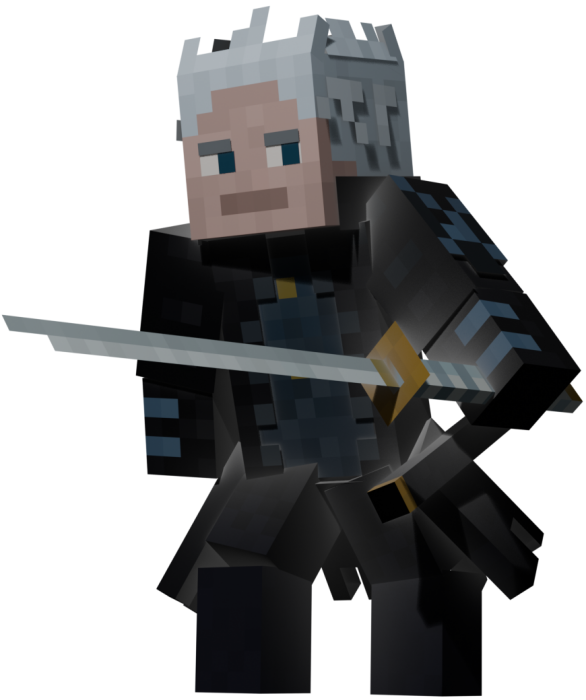Blocky character with a sword.