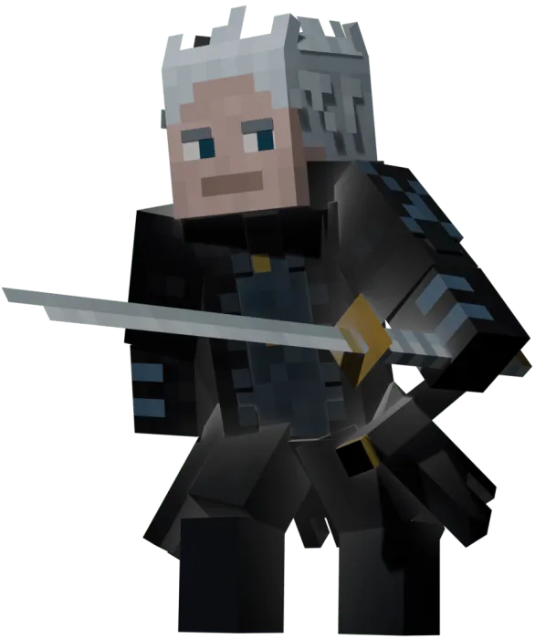 Blocky character with a sword.