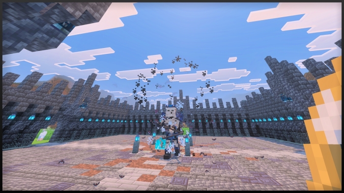 Skeleton king in a stone arena.