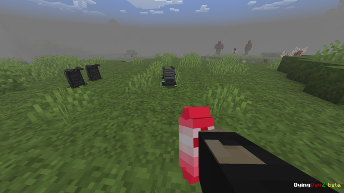 First-person view holding a gun in-game.