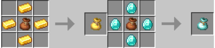 Crafting gold and diamond bundles.