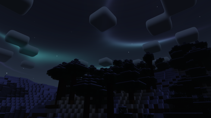 Night sky with glowing clouds.