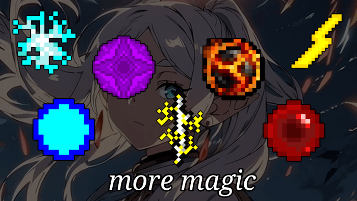 Magic spells icons over character art.