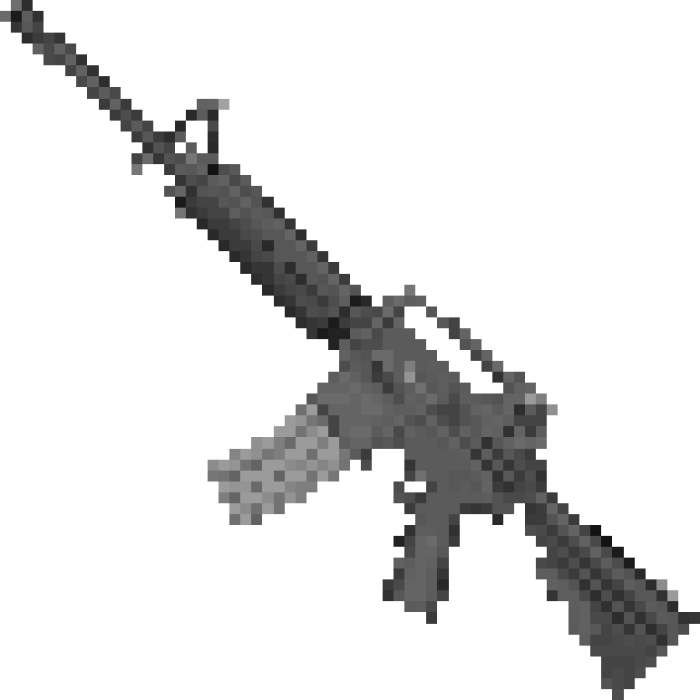 Pixelated rifle image.