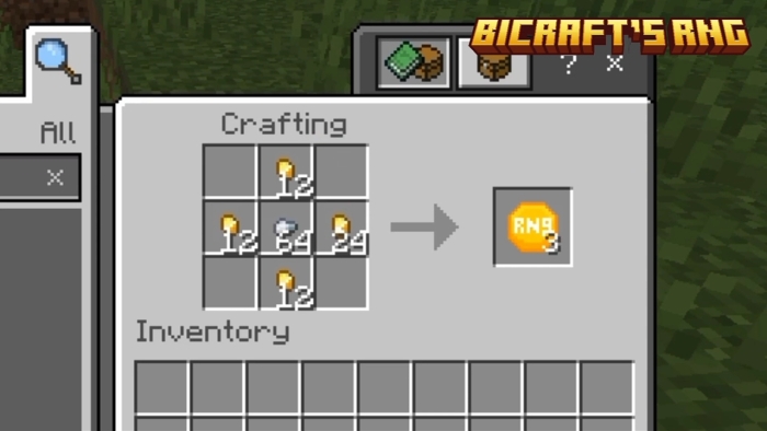 Crafting menu showing RNG item.