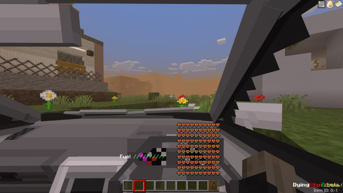 Driving in-game with health stats displayed.