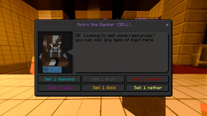 NPC trade menu with selling options.