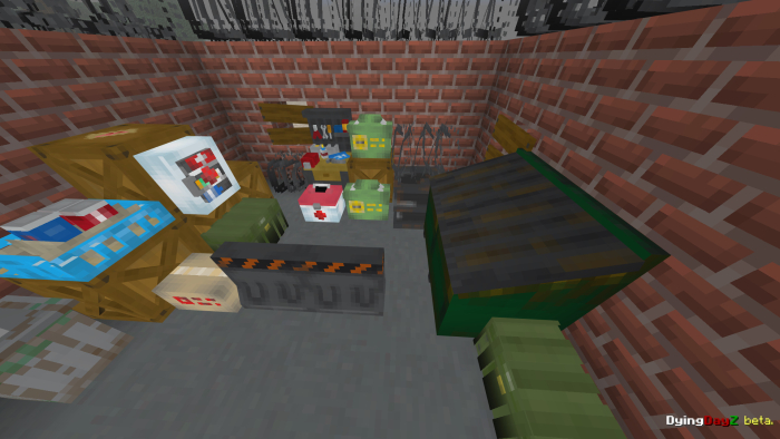 Cluttered room with various 3D items.