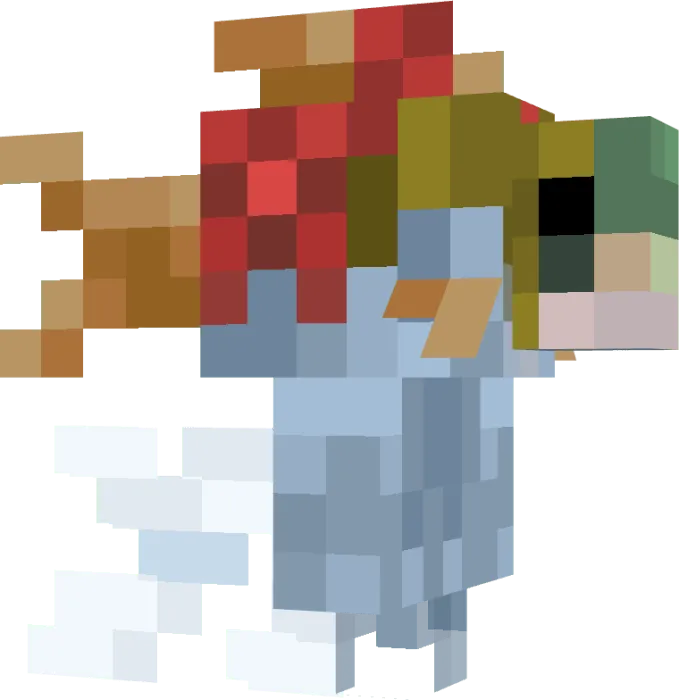 Bizarre pixelated creature with wings