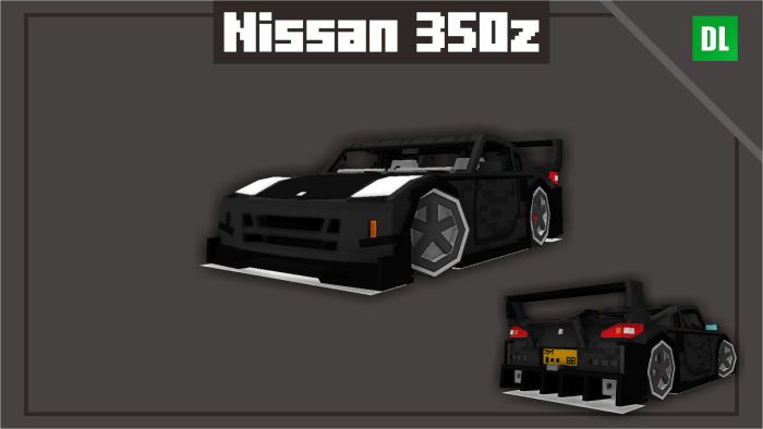 Nissan 350z in blocky style.