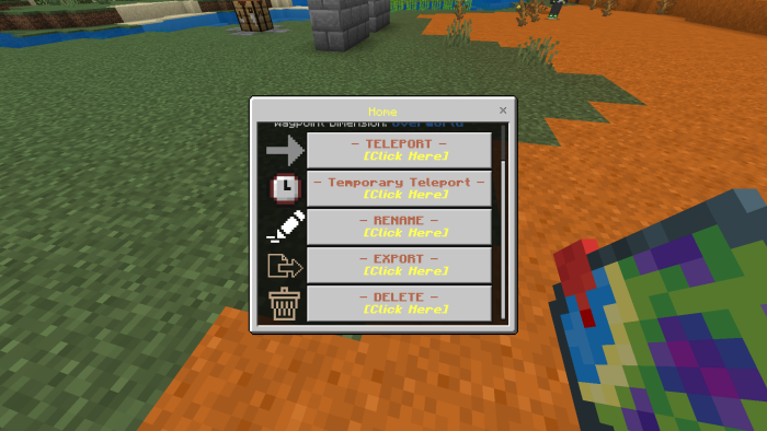 Waypoint teleport menu in a game.