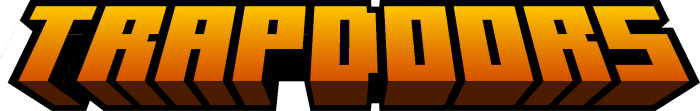 Trapdoors logo in blocky font.