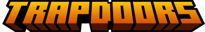 Trapdoors logo in blocky font.