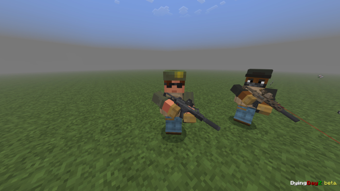 Two characters holding guns.