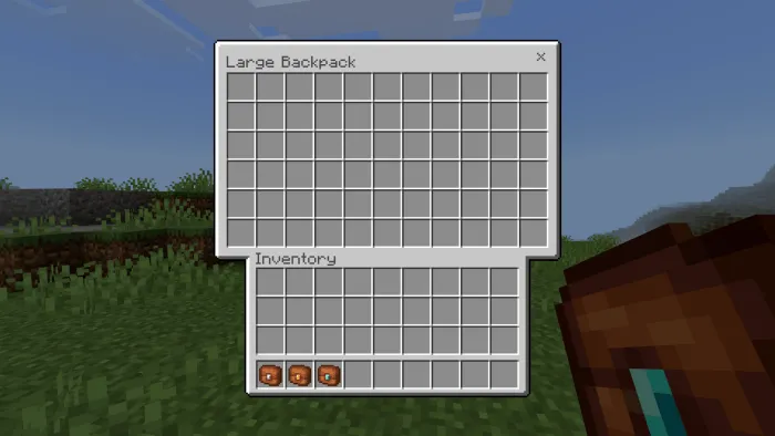 Large backpack inventory interface.