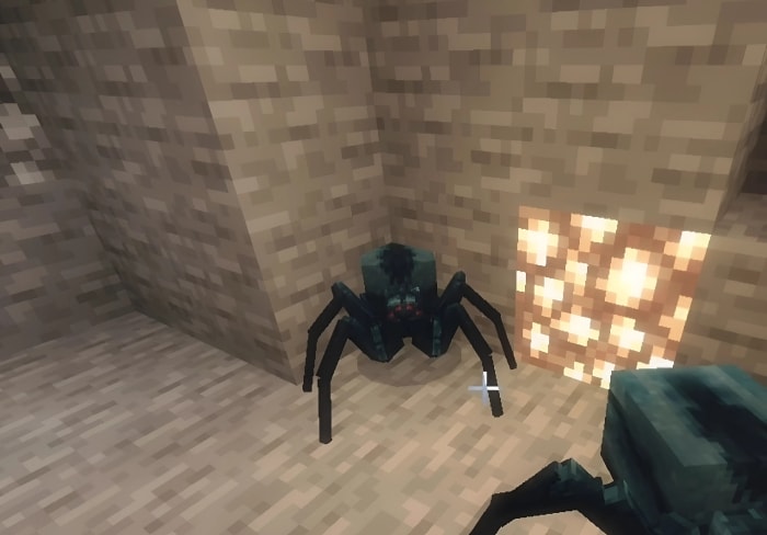 Realistic spider in a cave.