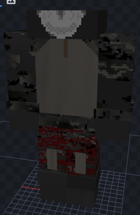 Pixelated tactical armor set display.