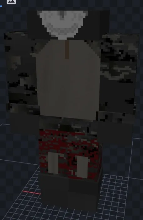 Pixelated tactical armor set display.