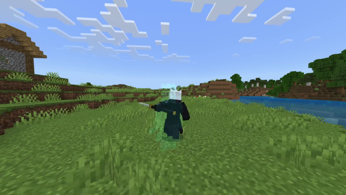 Minecraft character mod Vergil in action.