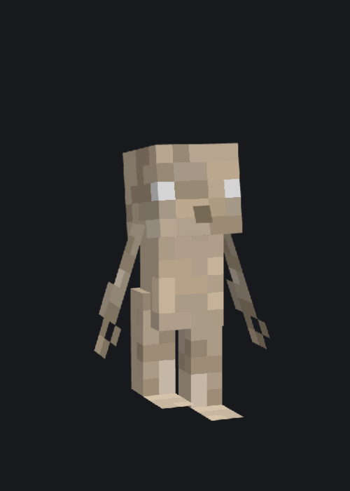 Blocky SCP entity with white eyes.
