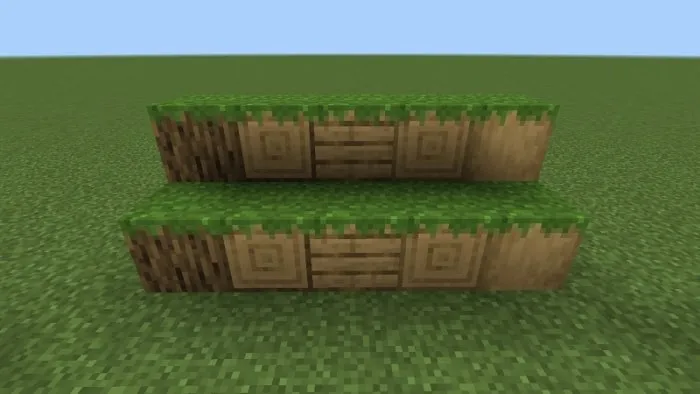 Grassed Oak Log