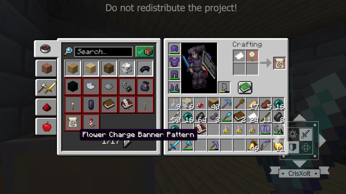 Game UI showing inventory screen.