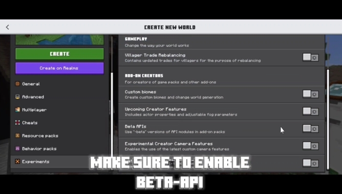Enable Beta-API in game settings.
