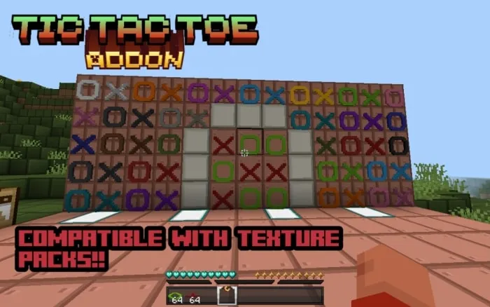 Colorful Tic Tac Toe blocks on display wall