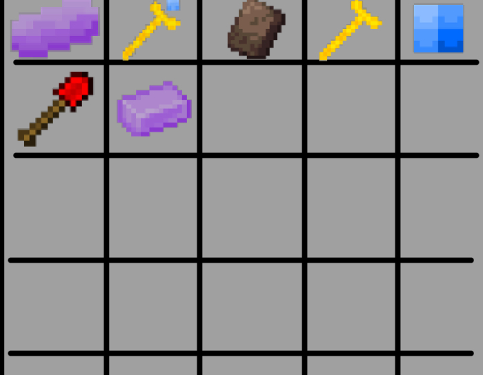 Inventory with new mod items.