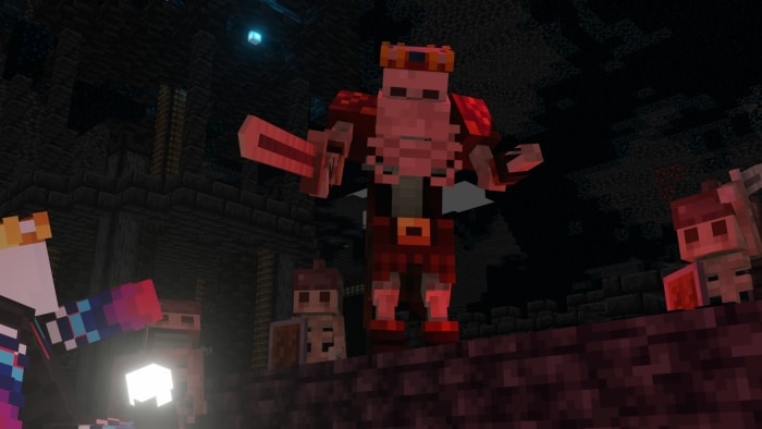 Skeleton King with sword and crown.