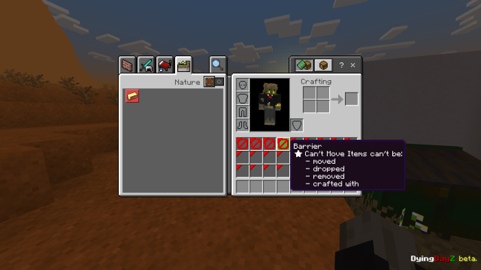 Game inventory with items and stats.