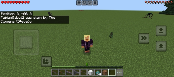 Player slain by Cloners in-game screen.