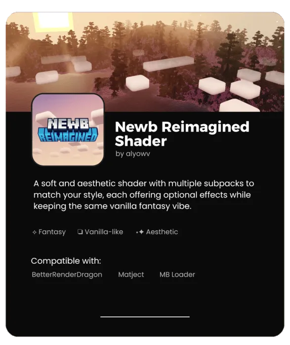 Newb Reimagined Shader Logo