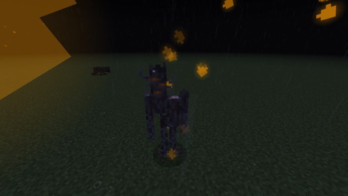 Character with glowing particles.