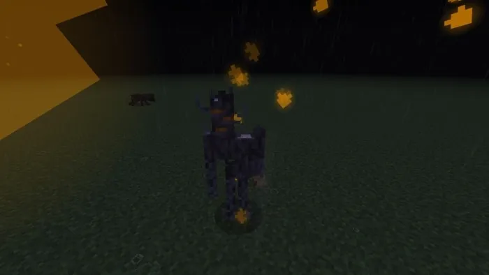 Character with glowing particles.