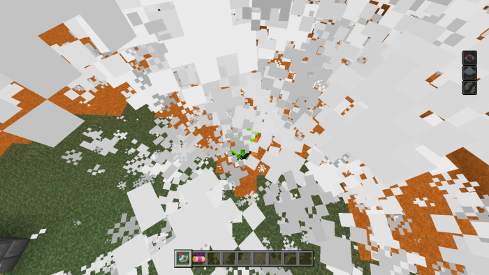 Game explosion effect with item bar.
