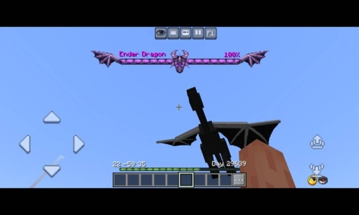 Game HUD with dynamic Ender Dragon bossbar.