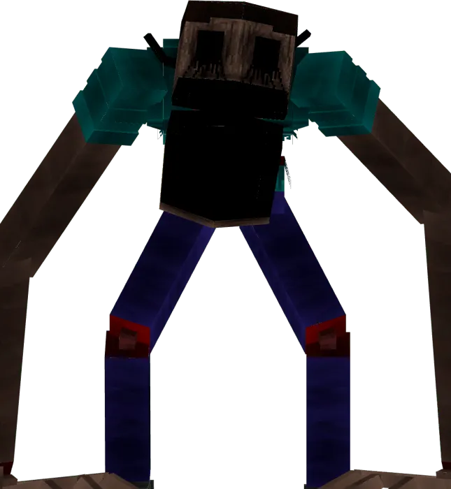 Blocky creature with long limbs.